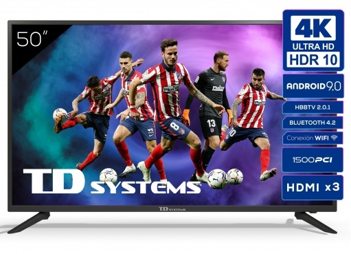 Smart TV 50 Pulgadas 4K HDR10 - Televisores 3 años de garantía, Android, 3x  HDMI, 2x USB - TD Systems K50DLG12US : .es: Electrónica